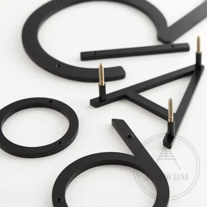 House Numbers and Letters Bayside Luxe Signage - Solid Brass Black Numbers and Letters - Watson's Bay 20cm
