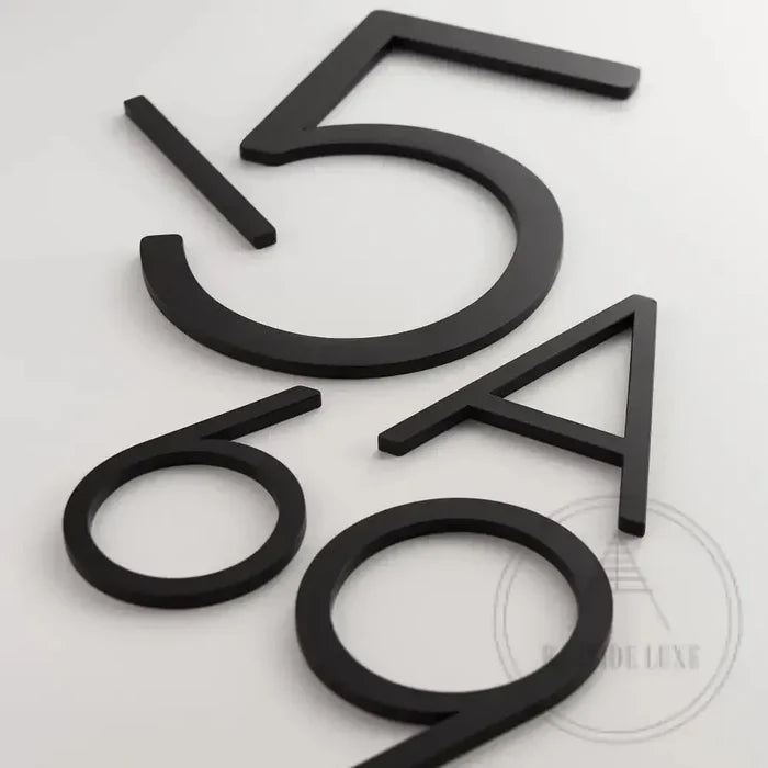 House Numbers and Letters Bayside Luxe Signage - Solid Brass Black Numbers and Letters - Watson's Bay 25cm