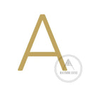 House Numbers and Letters Brushed Satin Brass / 20 cm / A Bayside Luxe Signage - Solid Satin Brass Floating Numbers and Letters - Watson's Bay 20cm