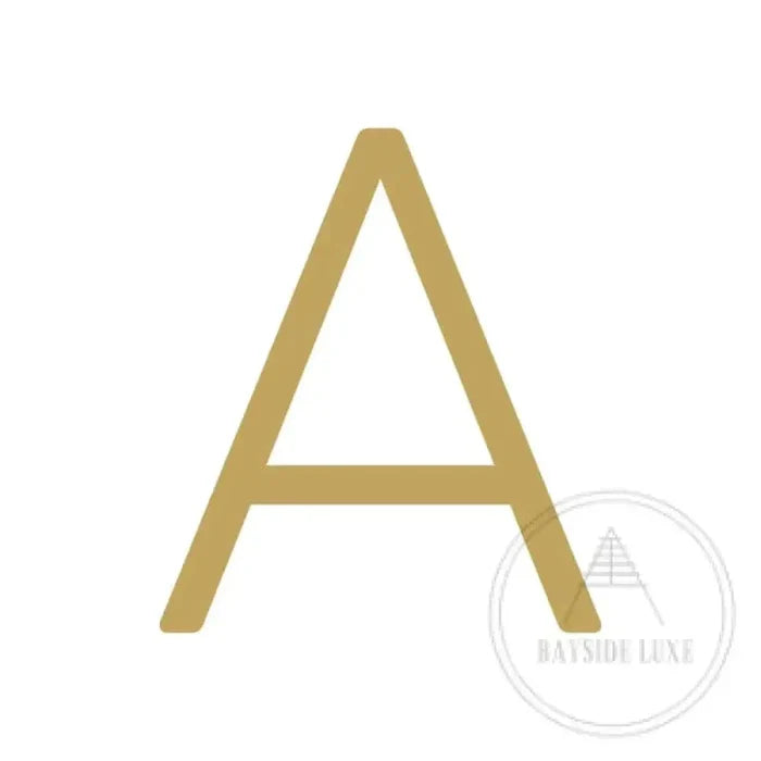 House Numbers and Letters Brushed Satin Brass / 15 cm / A Bayside Luxe Signage - Solid Satin Brass Floating Numbers and Letters - Watson's Bay 15cm