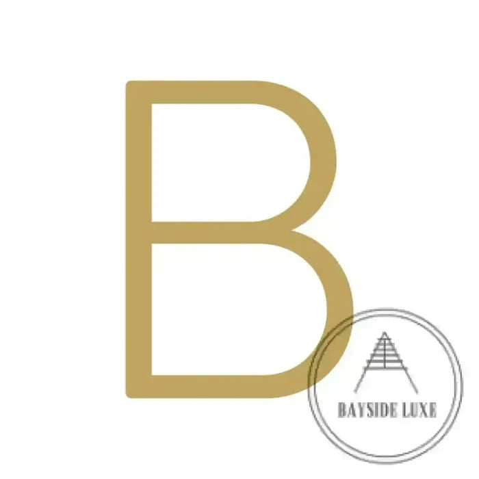 House Numbers and Letters Brushed Satin Brass / 25 cm / B Bayside Luxe Signage - Solid Satin Brass Floating Numbers and Letters - Watson's Bay 25cm
