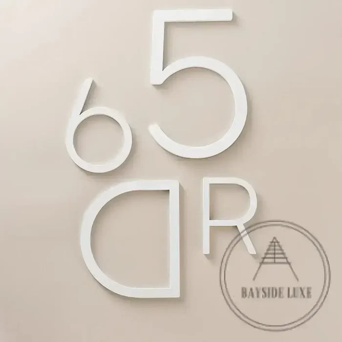 House Numbers and Letters Bayside Luxe Signage - Solid White Brass Numbers and Letters - Watson's Bay 10cm
