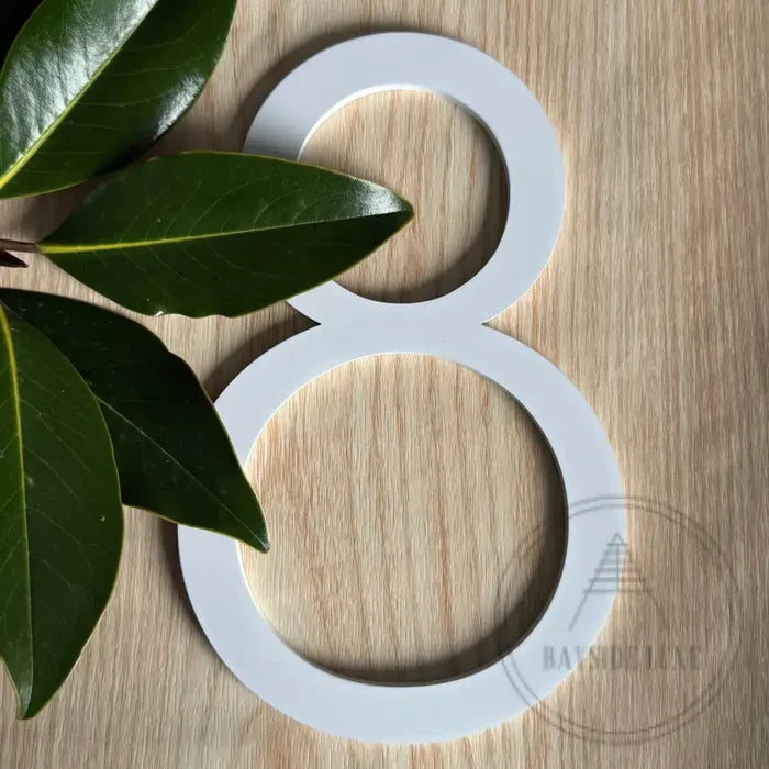 House Numbers and Letters Bayside Luxe Signage - Solid White Brass Numbers and Letters - Watson's Bay 20cm