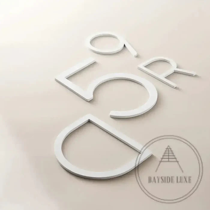 House Numbers and Letters Bayside Luxe Signage - Solid White Brass Numbers and Letters - Watson's Bay 20cm