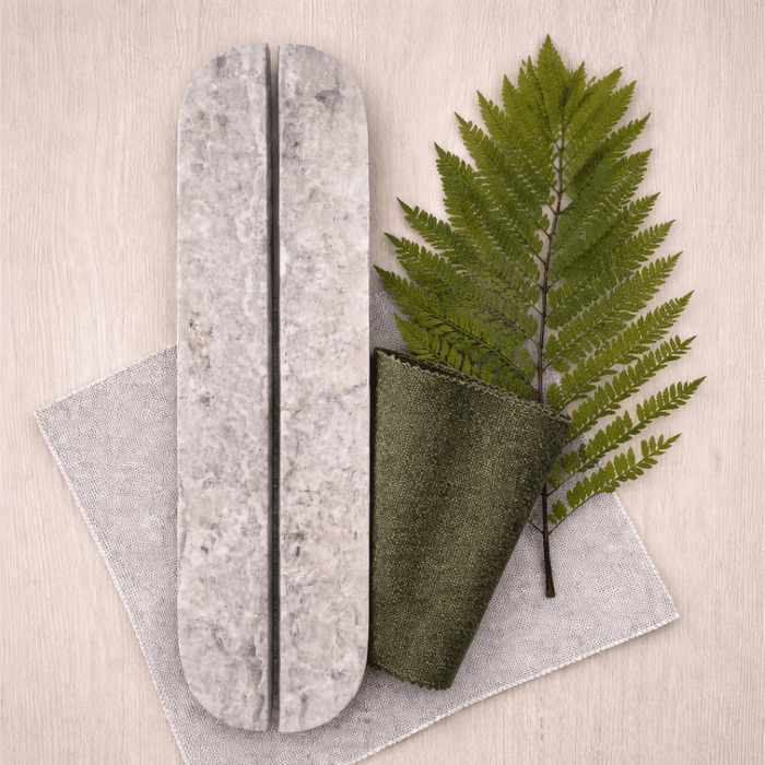 Cabinet Knobs & Handles Bayside Luxe Silver Grey Travertine Cabinetry Handles - 320mm (Pair)