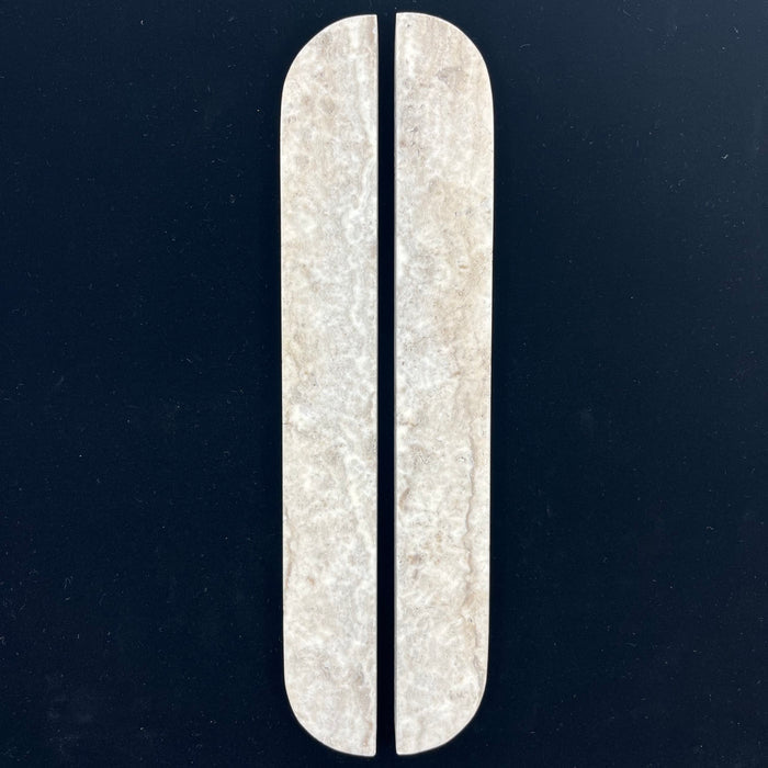 Cabinet Knobs & Handles Bayside Luxe Silver Grey Travertine Cabinetry Handles - 320mm (Pair)