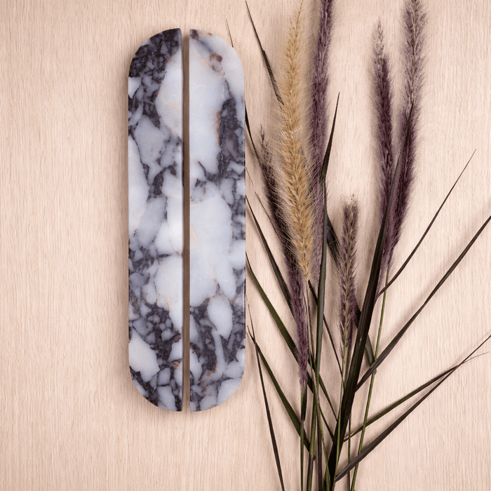 Cabinet Knobs & Handles Bayside Luxe Viola Calacatta Marble Cabinetry Handles - 320mm (Pair)