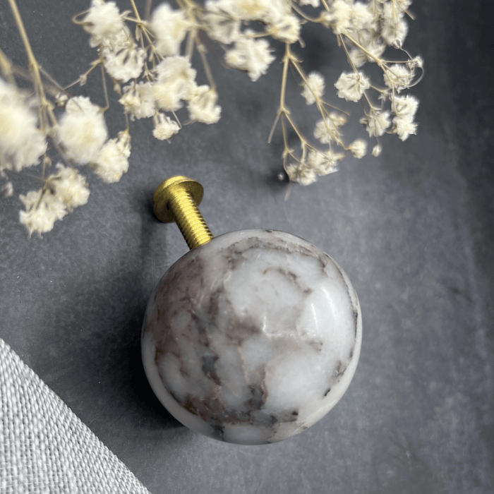 Bayside Luxe Viola Calacatta Marble Door Knob - 40mm