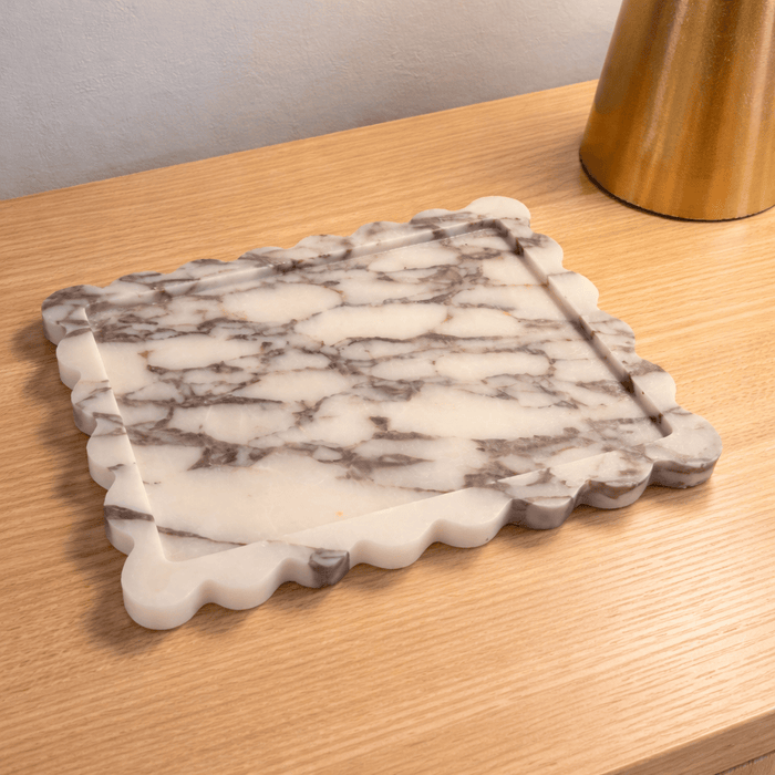 homeware, tea towel Bayside Luxe Calacatta Viola Marble Tray - 275mm
