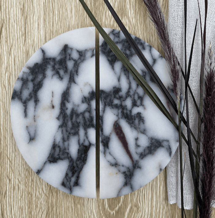 Cabinet Knobs & Handles Bayside Luxe Viola Calatta Round Cabinetry Handles -  160mm (Pair)