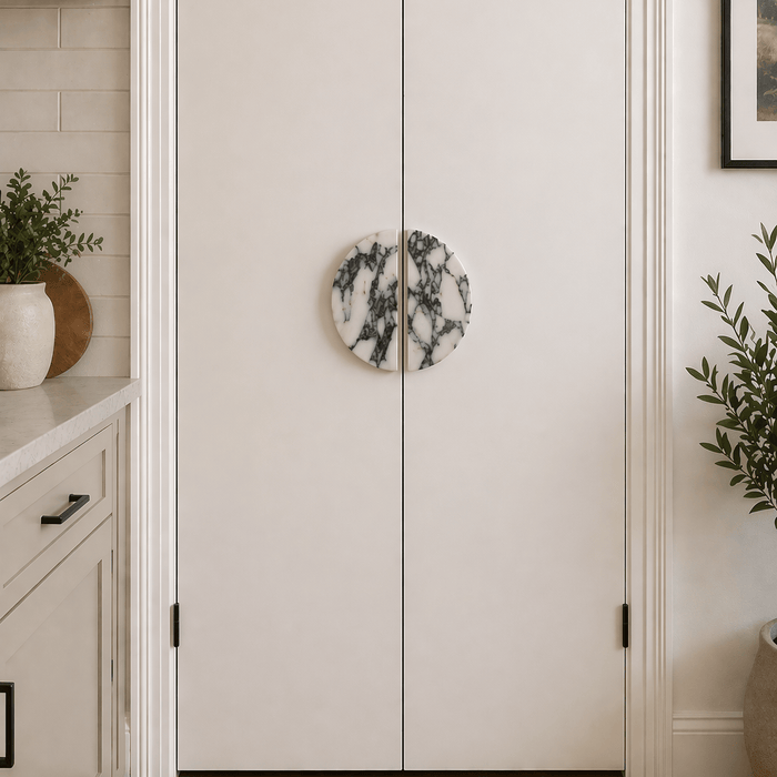 Cabinet Knobs & Handles Bayside Luxe Viola Calatta Round Cabinetry Handles -  160mm (Pair)