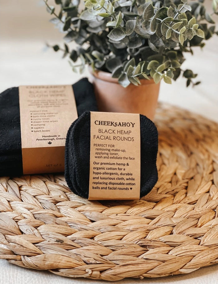 Black Hemp Facial Rounds