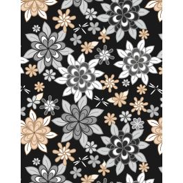 Black Large Floral- Cottage Reverie