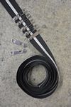 Black Metallic Zipper Tape 2.5yds- Silver