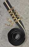 Black Metallic Zipper Tape 2.5yds- Yellow Gold