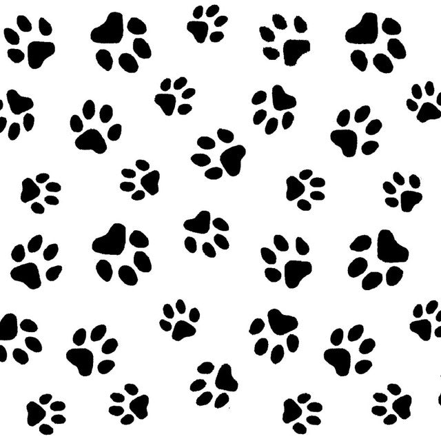 Black/White Pawprints Flannel