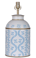 Blue Ikat Tea Caddy Lamp