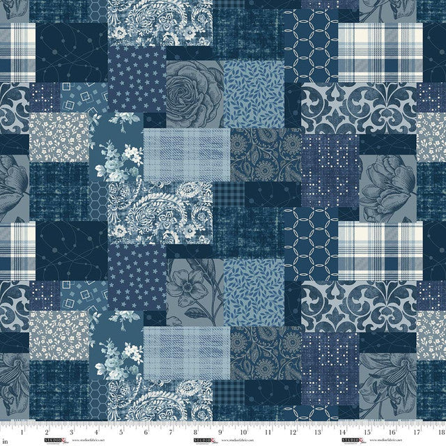 Blue Patchwork- Pieces of America