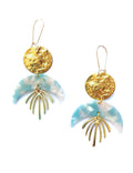 Blue Resin Moon Phase Earrings
