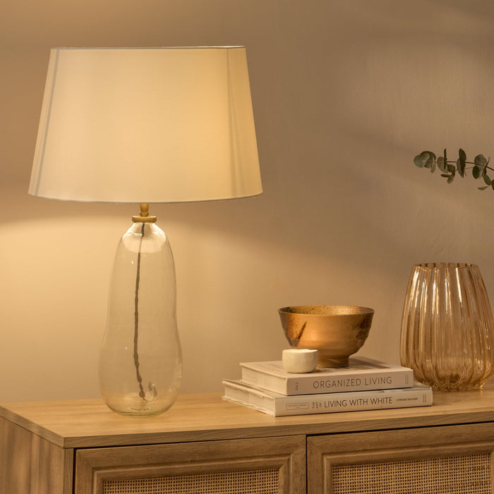 Breamore Clear Glass Wide Table Lamp Base - 30cm - Laura James