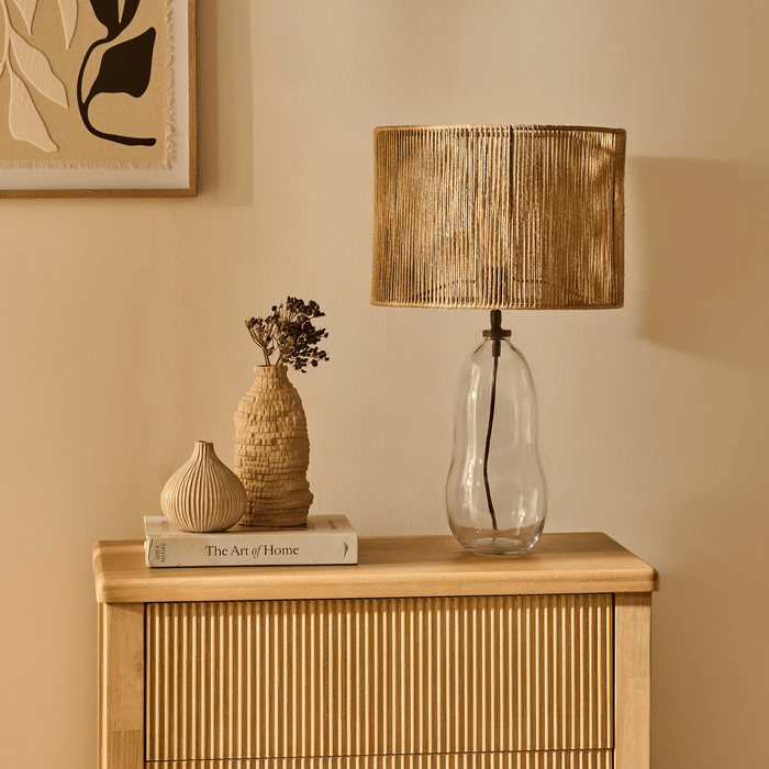 Breamore Clear Glass Wide Table Lamp Base - 30cm - Laura James
