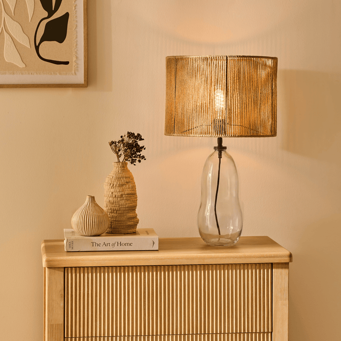 Breamore Clear Glass Wide Table Lamp Base - 30cm - Laura James