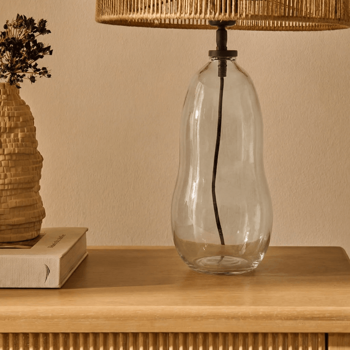 Breamore Clear Glass Wide Table Lamp Base - 30cm - Laura James
