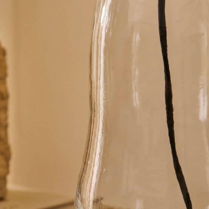 Breamore Clear Glass Wide Table Lamp Base - 30cm - Laura James
