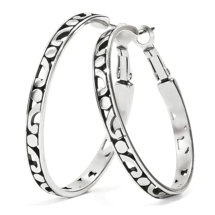 Brighton Contempo Large Hoop Earrings -Silver
