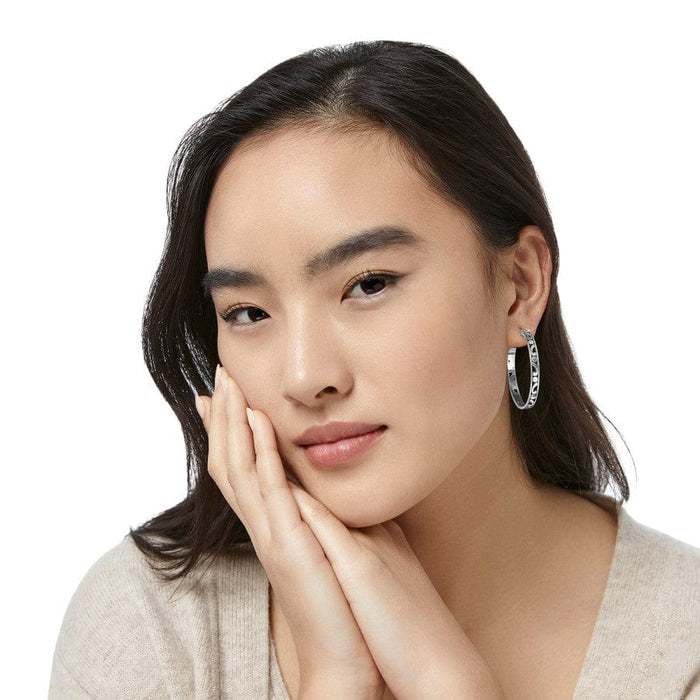Brighton Contempo Large Hoop Earrings -Silver