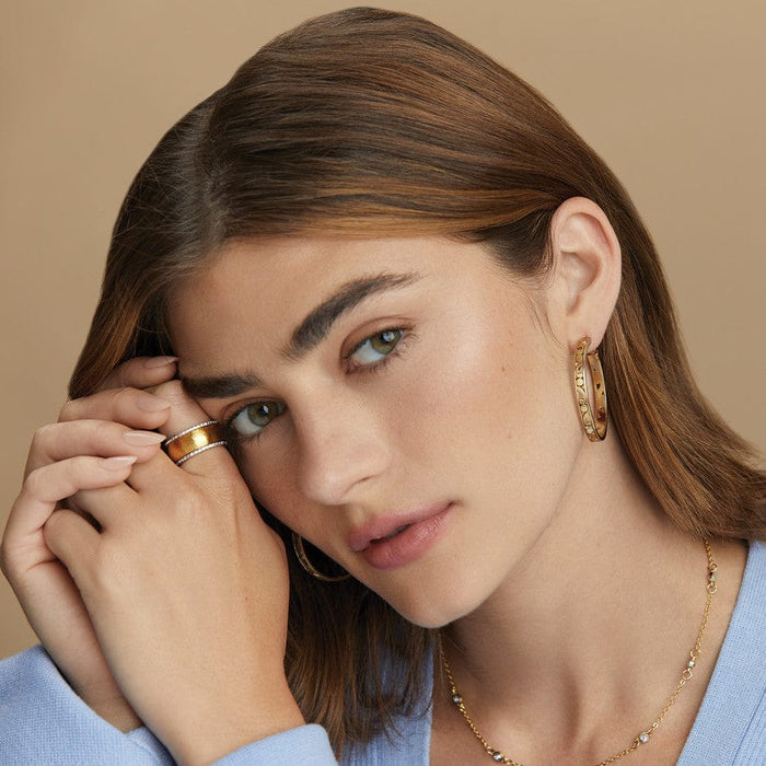 Brighton Contempo Medium Hoop Earrings -Gold