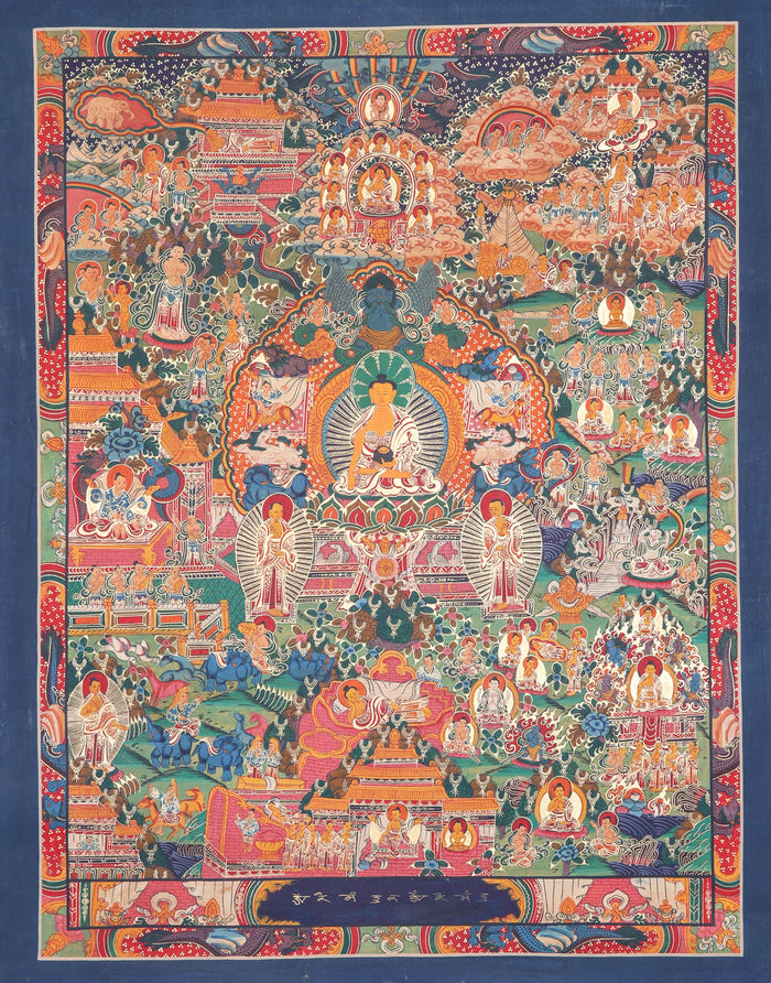 Buddha Life Thangka Painting for wall decor.