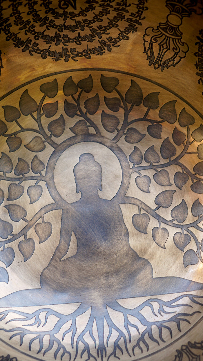Buddha Tree Engraved Singing Bowl