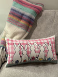 Bunnies Pink Plaid Pillow 14 X 20