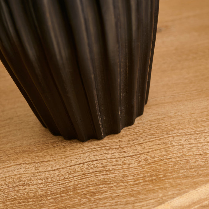 Burcot Black Mango Wood Lamp Coningsby Taupe Cotton Lampshade - 30cm
