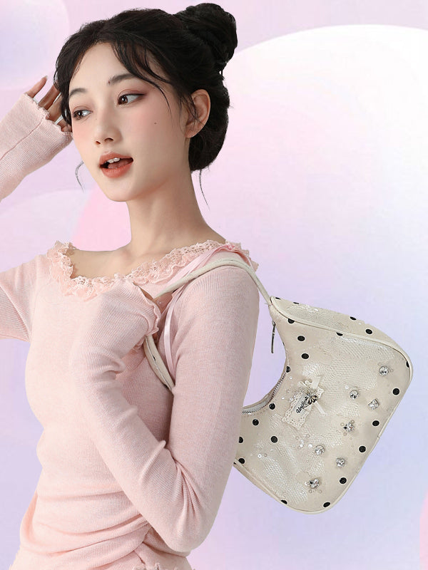 Butterfly Decor Crescent Bag