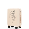 Walizka kabinowa Wings ABS+ 20" Customized  DIRTY WHITE FLOWER customized