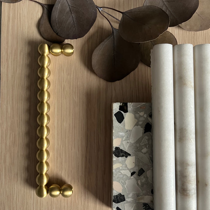 Cabinet Knobs & Handles The Bayside Luxe Cottesloe Solid Satin Brass Cabinetry Handle