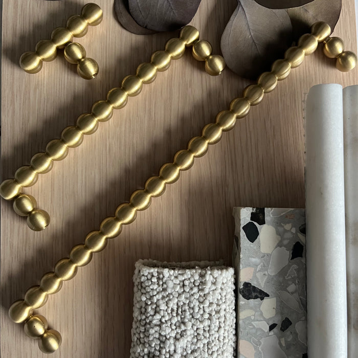Cabinet Knobs & Handles The Bayside Luxe Cottesloe Solid Satin Brass Cabinetry Handle