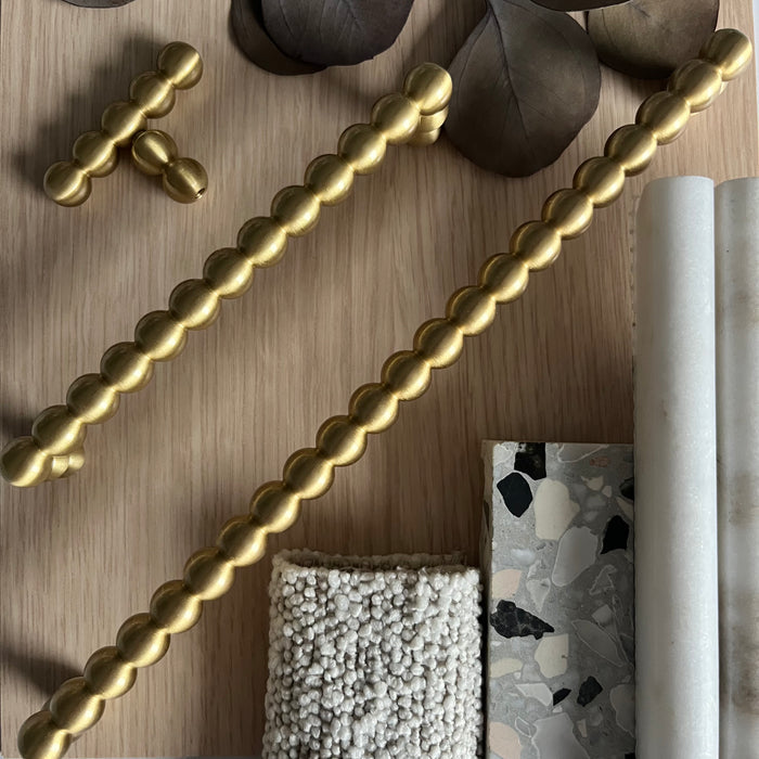 Cabinet Knobs & Handles The Bayside Luxe Cottesloe Solid Satin Brass Cabinetry Handle