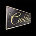 CADILLAC SCRIPT EMBOSSED CHROME WALL DECOR 35 X 12"  (USA ORDERS ONLY)