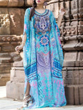 Casual Loose Boho Round-neck Beach Maxi Dress Cover-ups
