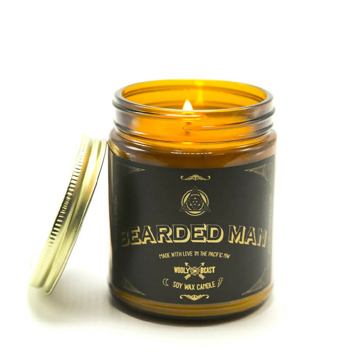 Cedarwood & Cinnamon --- Soy Wax Candle --- Bearded Man