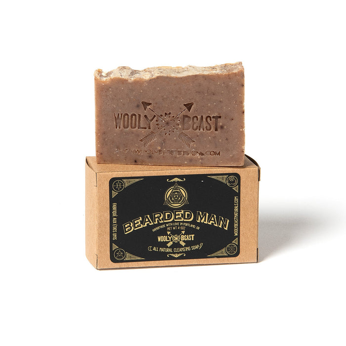 BEARDED MAN Natural Soap | Cedarwood + Cinnamon Soap Wooly Beast Naturals