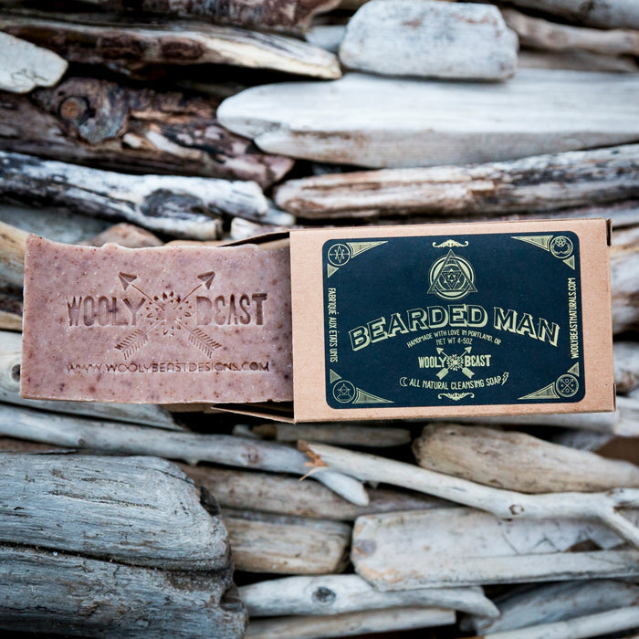 BEARDED MAN Natural Soap | Cedarwood + Cinnamon Soap Wooly Beast Naturals