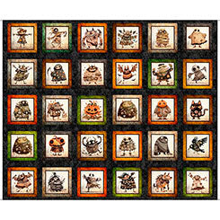 Charcoal Halloween Monster Picture Patch Panel- A Haunting We Will Go