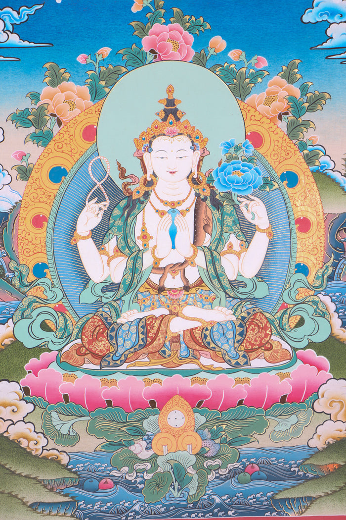 Chengresi Thangka Painting  for spirituality.