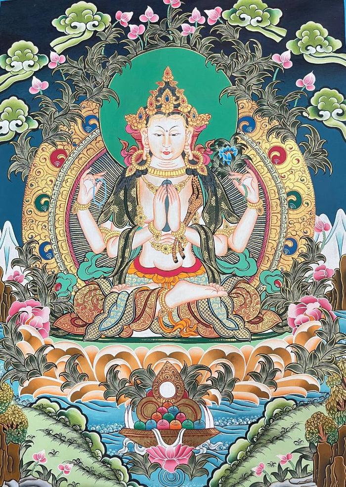 Chengrezi Thangka Painting – Authentic Tibetan Art