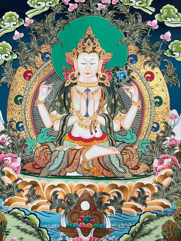 Chengrezi Thangka Painting – Authentic Tibetan Art