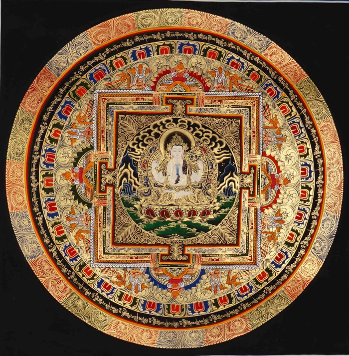 Chenrezig Mandala Thangka Avalokiteshvara Art Nepal